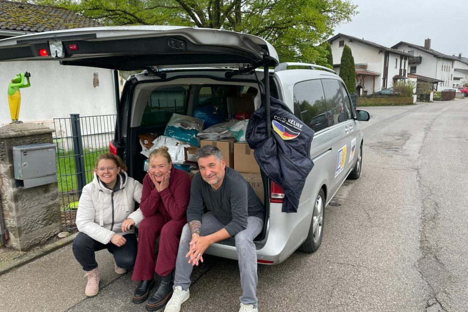 Marina, Conny und Bob nach dem Beladen heute morgen